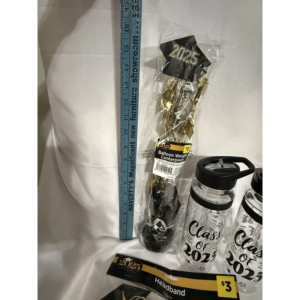 Graduation Party Supplies Lot 2025 Decor Kit Tumblers Headband Balloon Weight